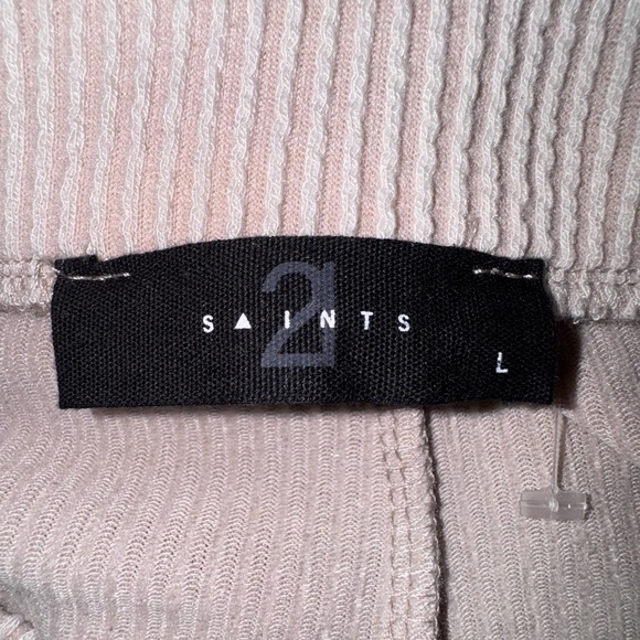 21 Saints wide leg ribbed Pants. Flowy and cozy. Creamy-pink tinge Size L. NWOT - Picture 10 of 12